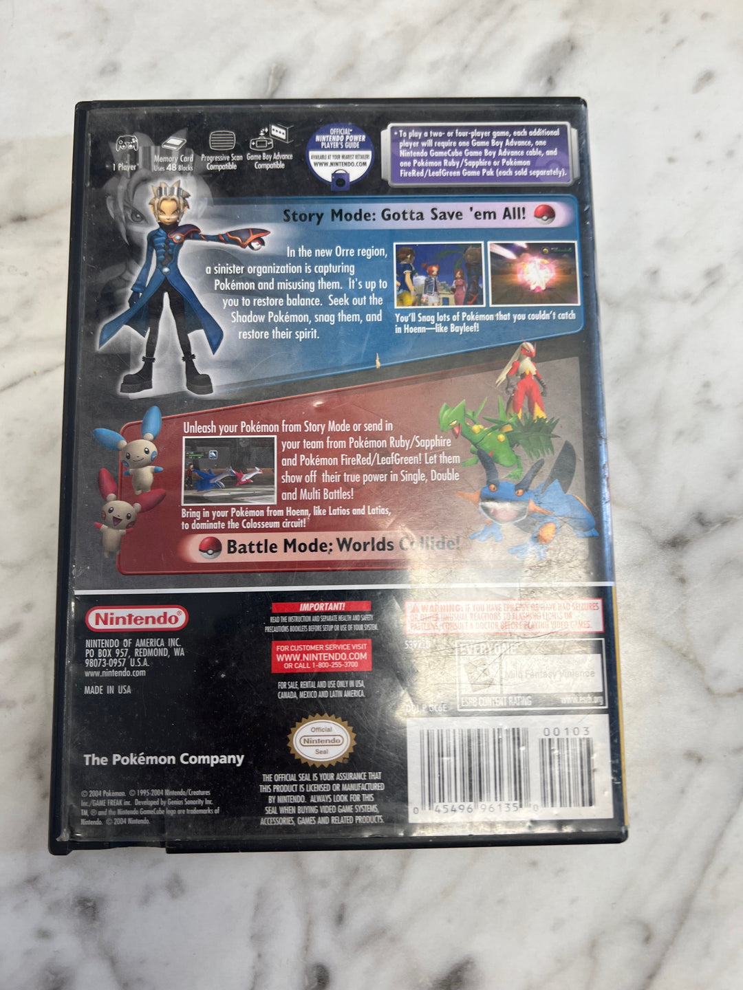 Pokemon Colosseum for Nintendo Gamecube Box And Instructions ONLY    CO121724