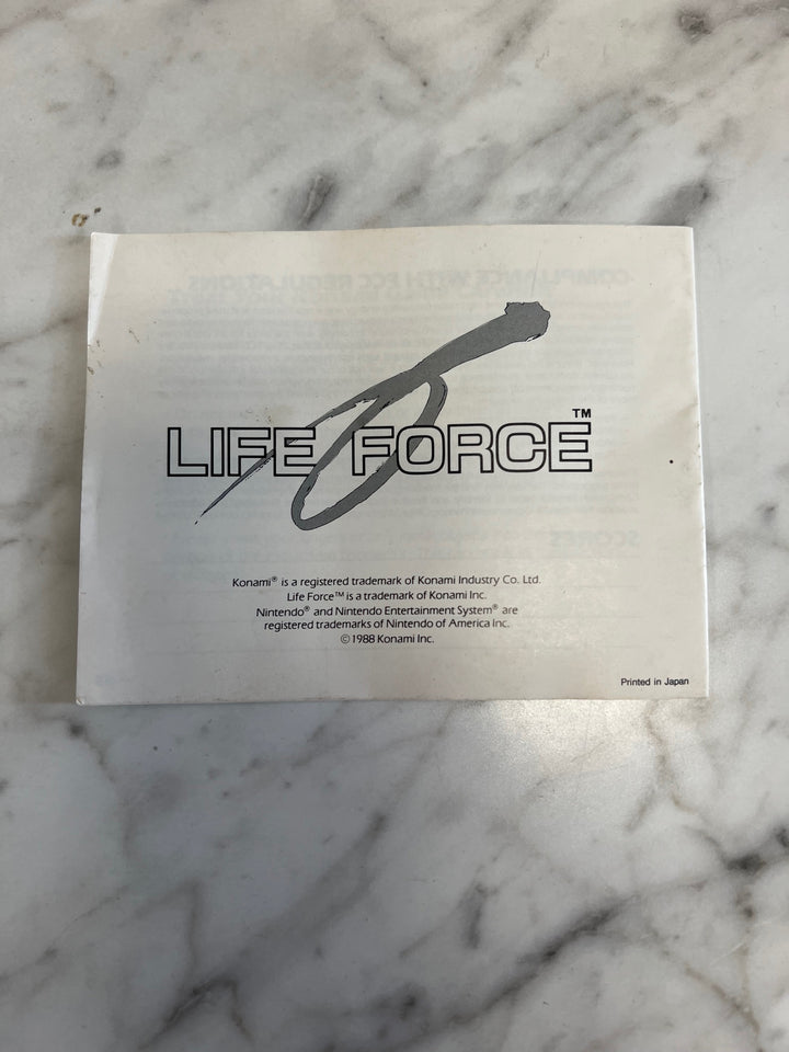 Life Force for Original Nintendo NES Manual ONLY    MO121724