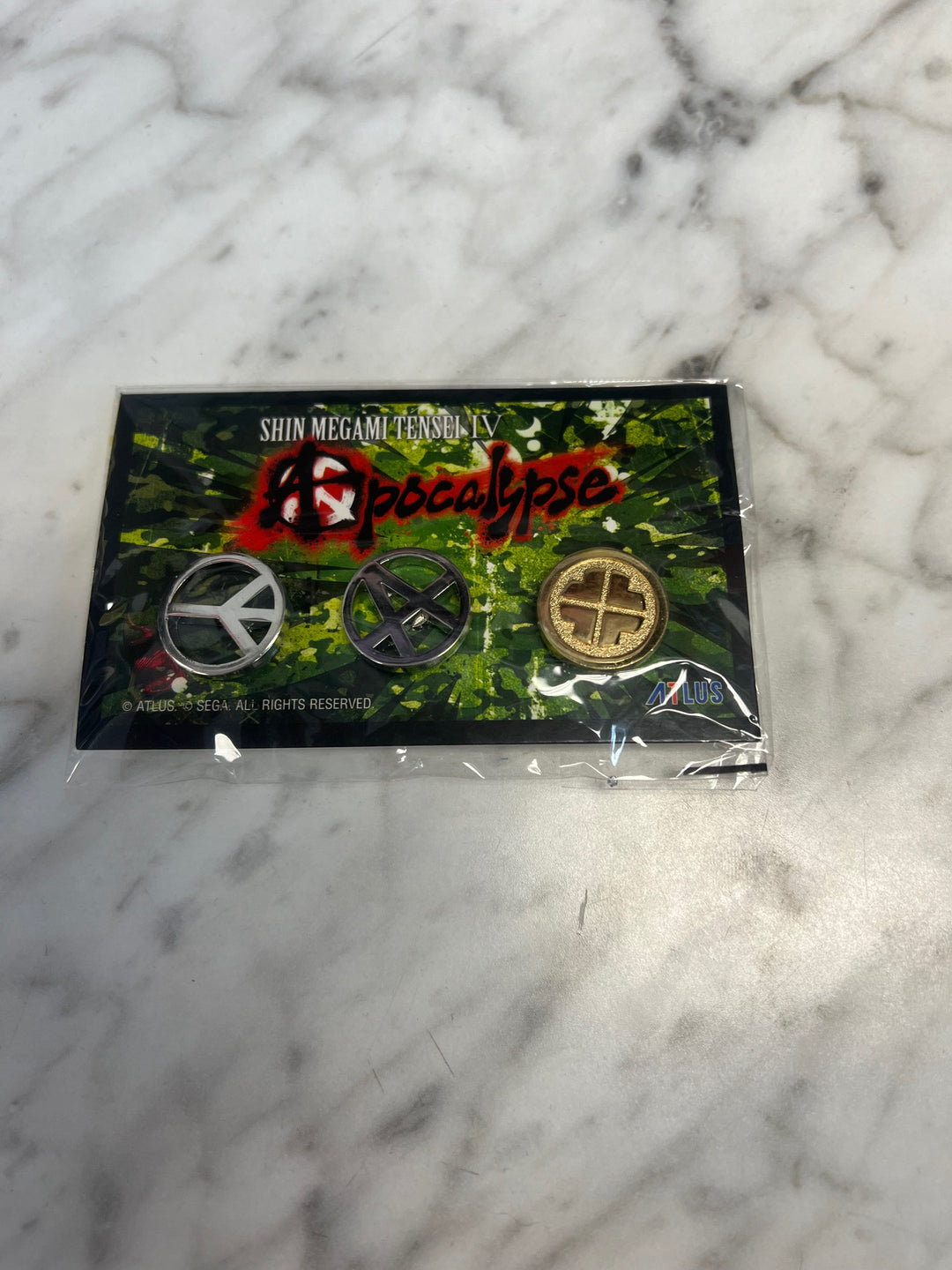 Shin Megami Tensei IV: Apocalypse Pre-order Bonus Atlus 3 Metal Pin Set - New! T63025