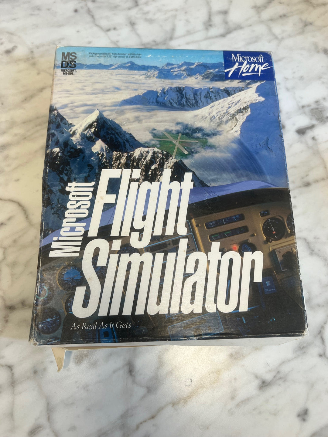 Microsoft Flight Simulator MS-DOS VTG Big Box PC Game 3.5" Floppy DU91624