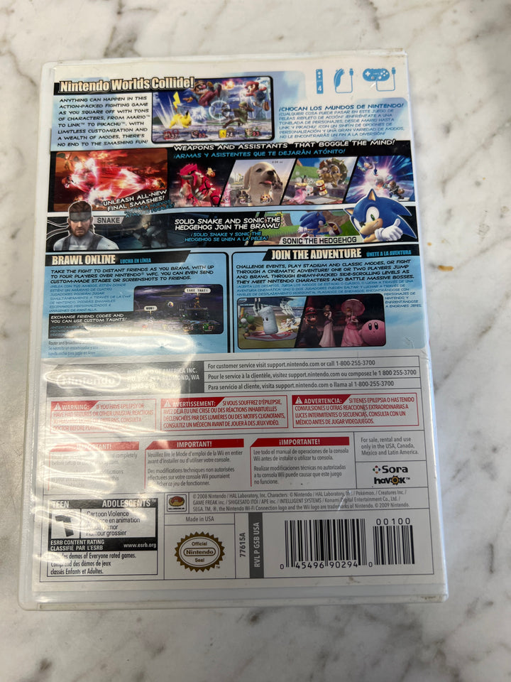 Super Smash Bros Brawl Nintendo Wii CASE AND MANUAL ONLY NO GAME  C4925