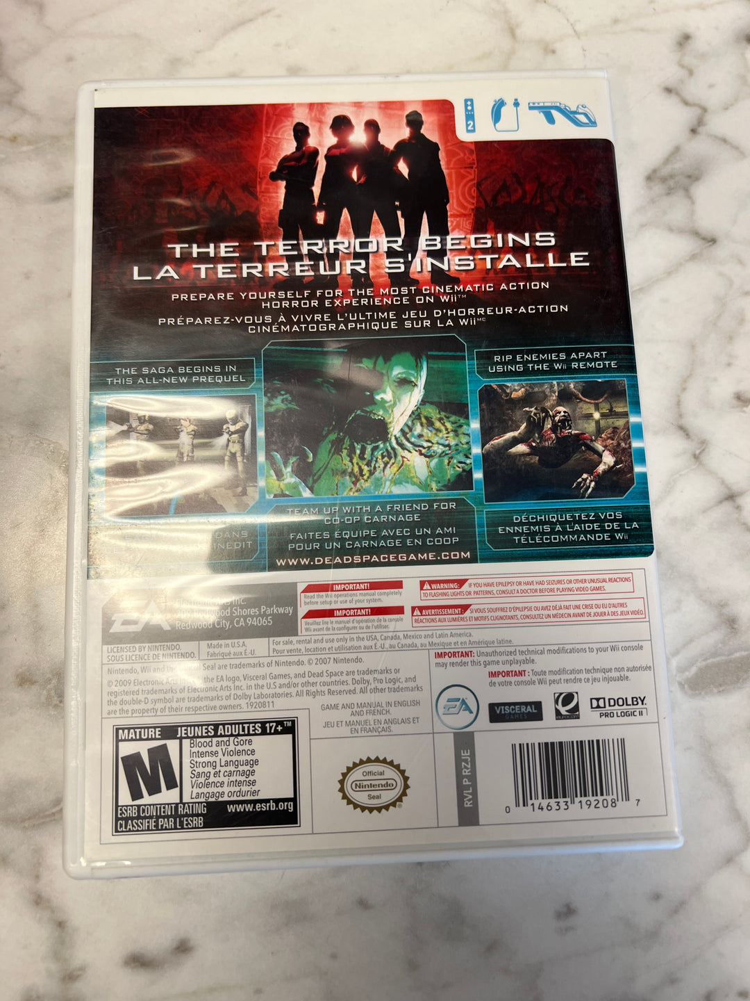 Dead Space Extraction Nintendo Wii CASE AND MANUAL ONLY NO GAME  C4925