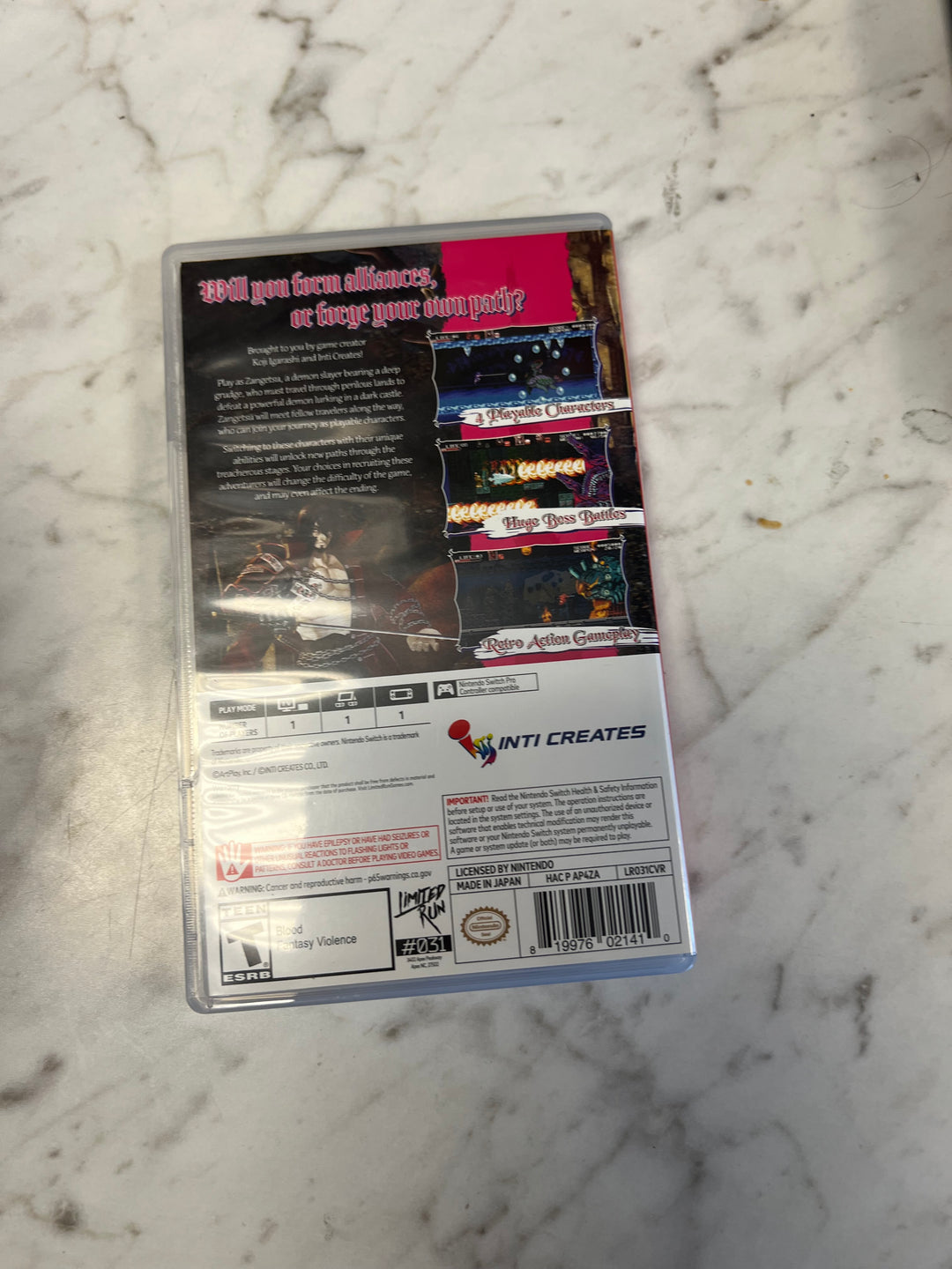 Bloodstained Curse of the Moon Nintendo Switch CASE ONLY   C4925