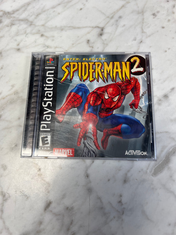 Spider-Man 2 Enter Electro for Playstation PS1 CASE AND MANUAL ONLY NO GAME  C4925