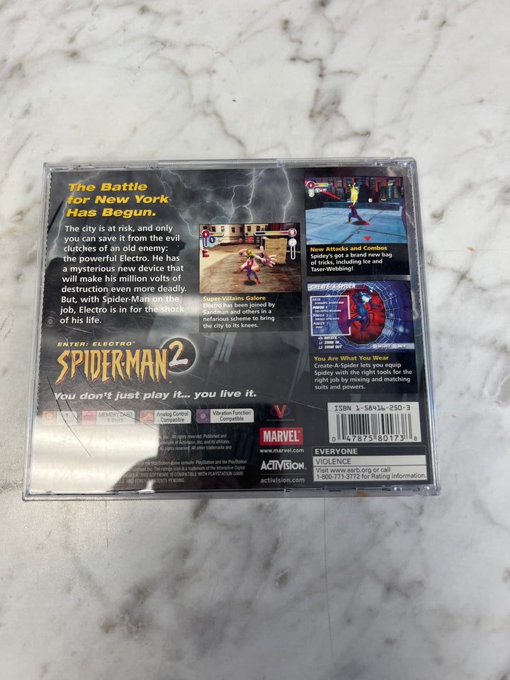 Spider-Man 2 Enter Electro for Playstation PS1 CASE AND MANUAL ONLY NO GAME  C4925