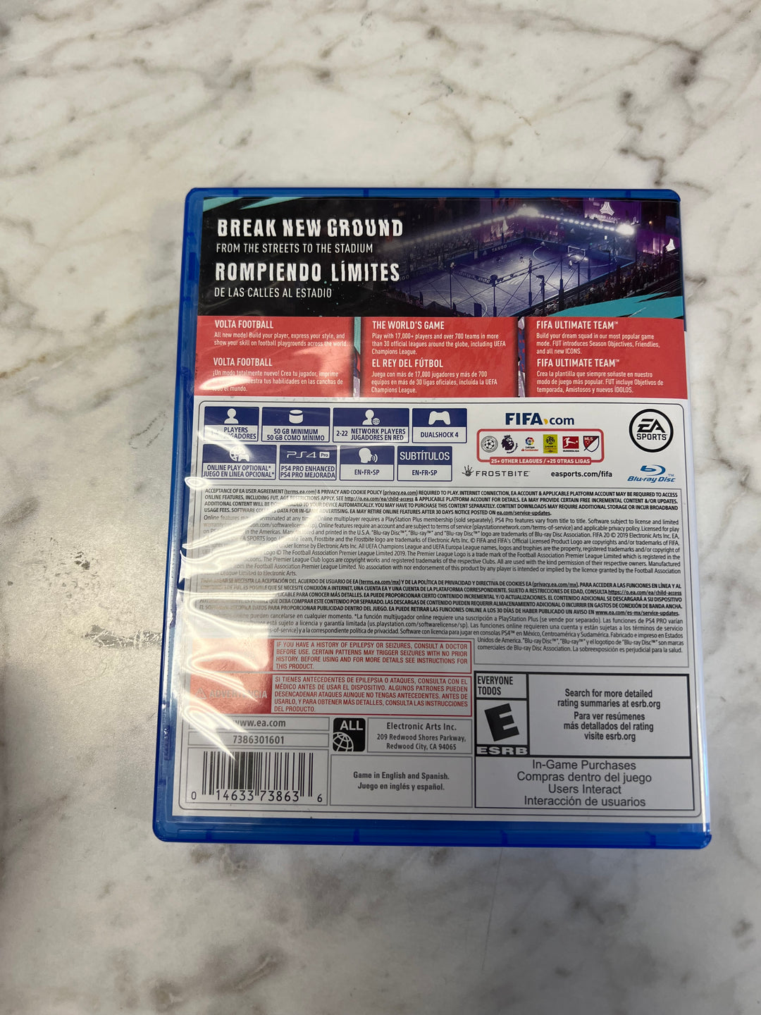 FIFA 20 Playstation 4 PS4 CASE AND MANUAL ONLY C4925