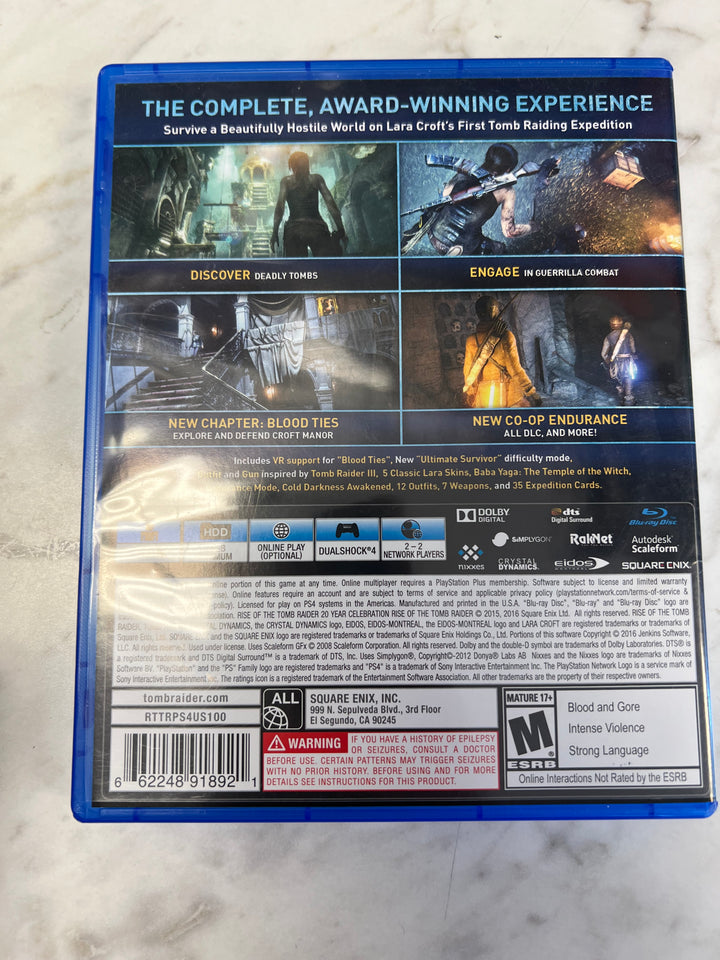 Rise of the Tomb Raider Playstation 4 PS4 CASE AND MANUAL ONLY C4925