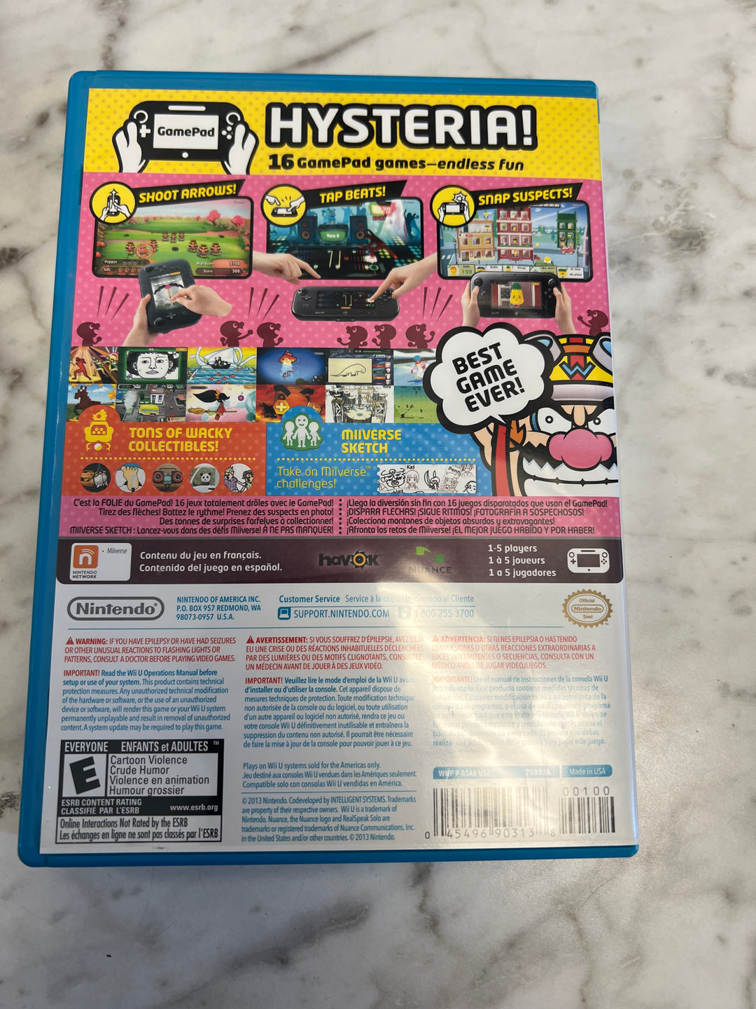 Game & Wario Nintendo Wii U CASE ONLY C4925