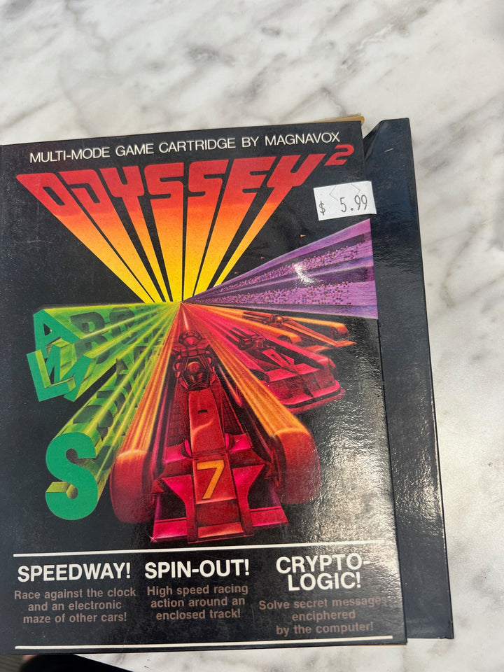 Magnavox Odyssey 2 Speedway! Spin-Out! Crypto-Logic! Complete CIB     DM7224