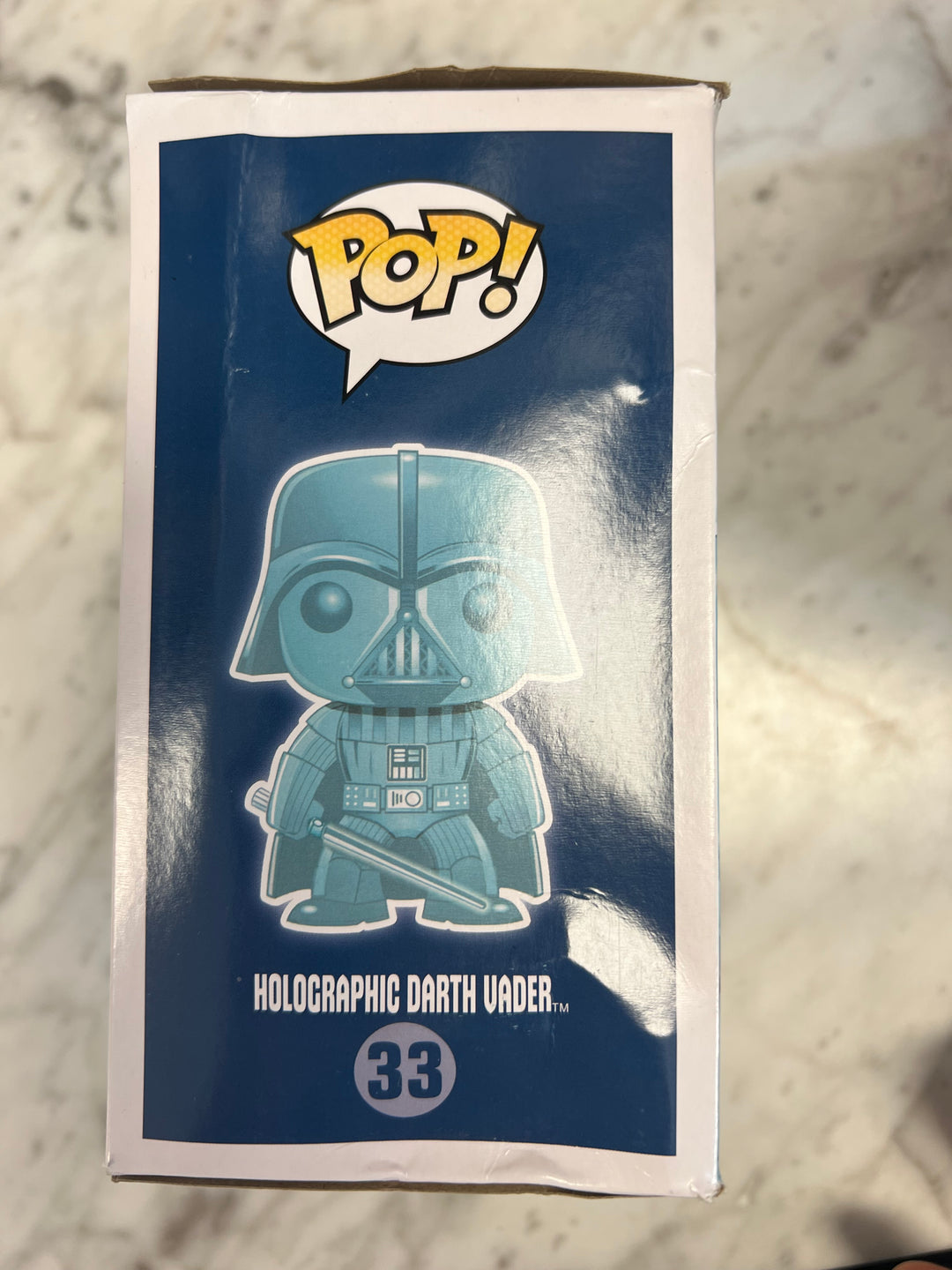 Funko Pop! Holographic Darth Vader #33 GITD Glow Damaged Box  FP121824