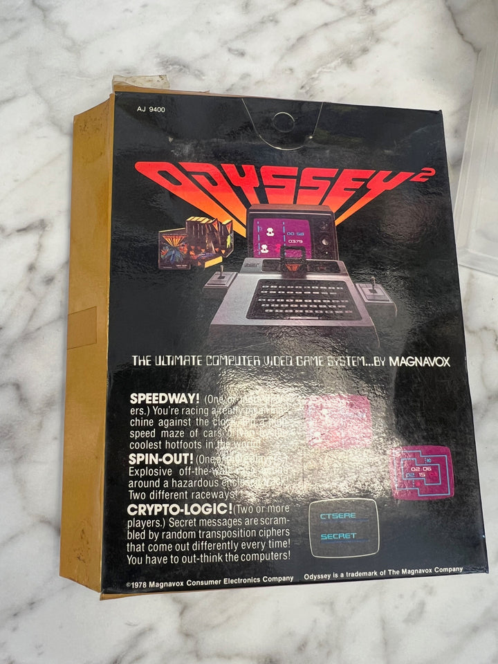 Magnavox Odyssey 2 Speedway! Spin-Out! Crypto-Logic! Complete CIB     DM7224