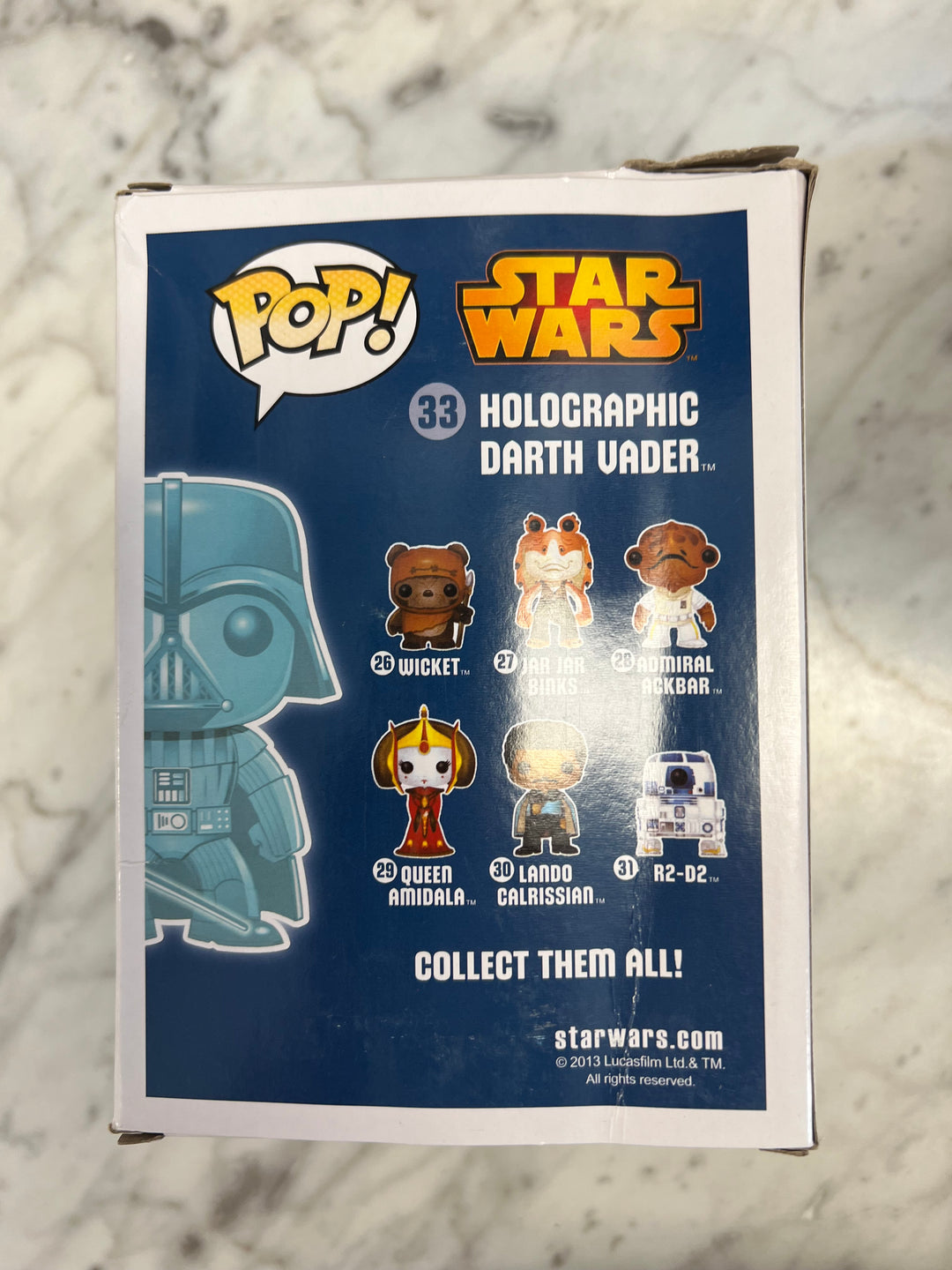 Funko Pop! Holographic Darth Vader #33 GITD Glow Damaged Box  FP121824