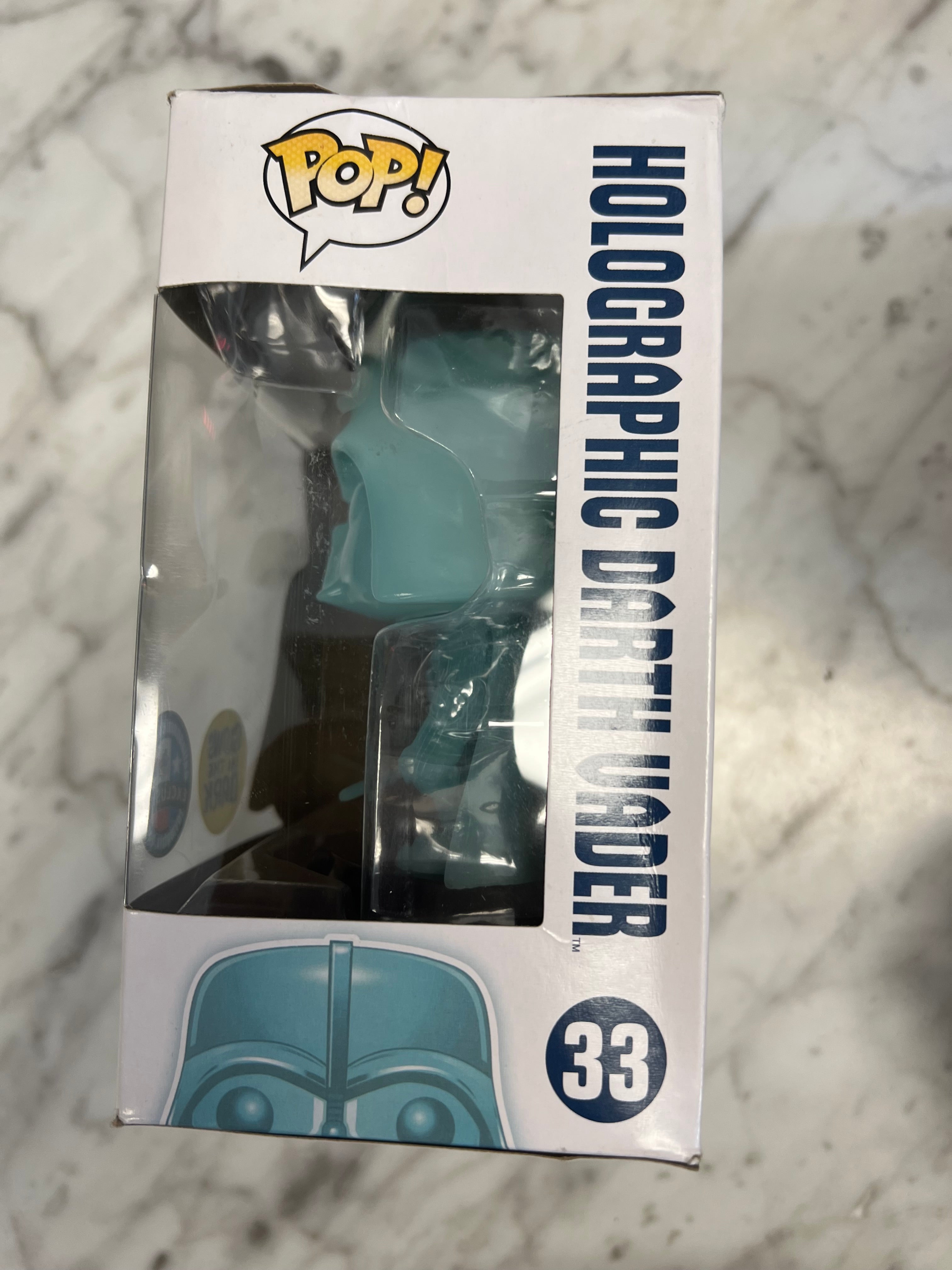 Funko Pop! Holographic Darth Vader #33 GITD Glow Damaged Box