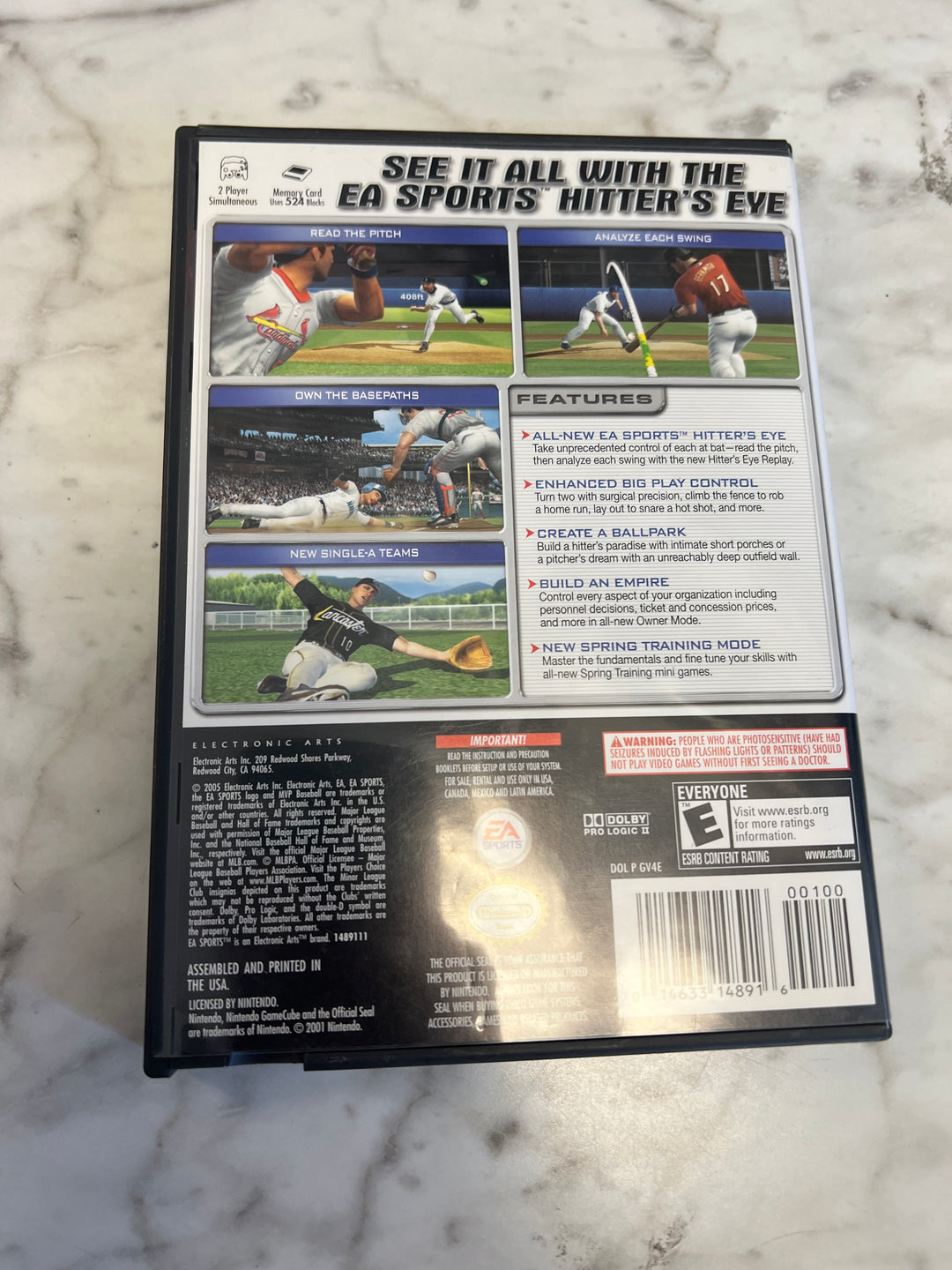 MVP Baseball 2005 Nintendo Gamecube CASE & MANUAL ONLY C4925