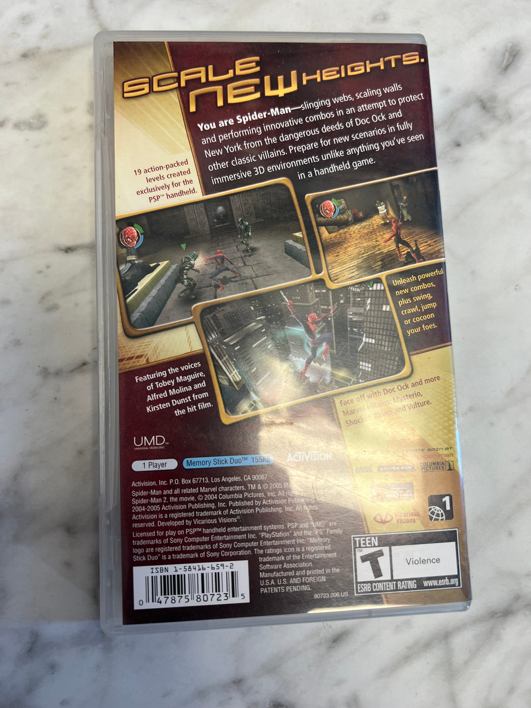 Spider-Man 2 PSP Playstation Portable CASE & MANUAL ONLY C4925