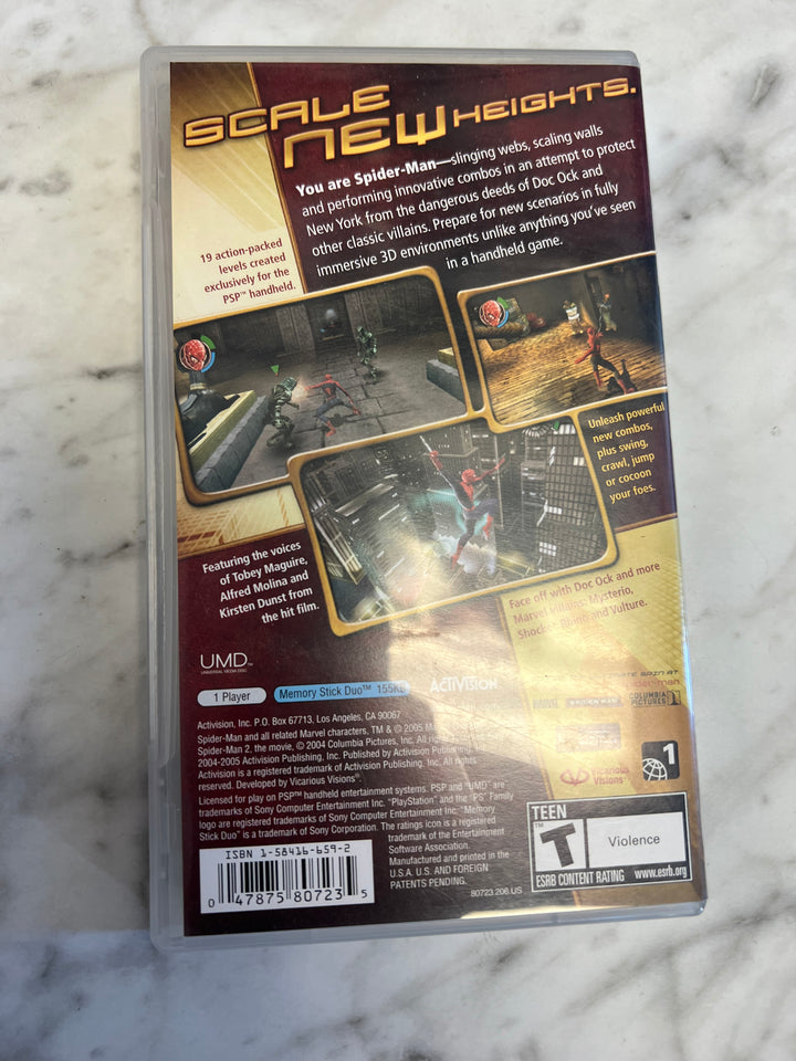 Spider-Man 2 PSP Playstation Portable CASE & MANUAL ONLY C4925