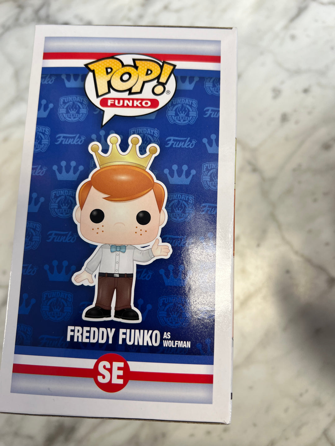 Funko Pop! Freddy Funko As Wolfman Flocked SE Box Of Fun Ding Bottom Right FP121824