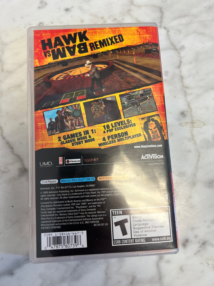 Tony Hawk's Underground 2 Remix PSP Playstation Portable CASE & MANUAL ONLY C4925