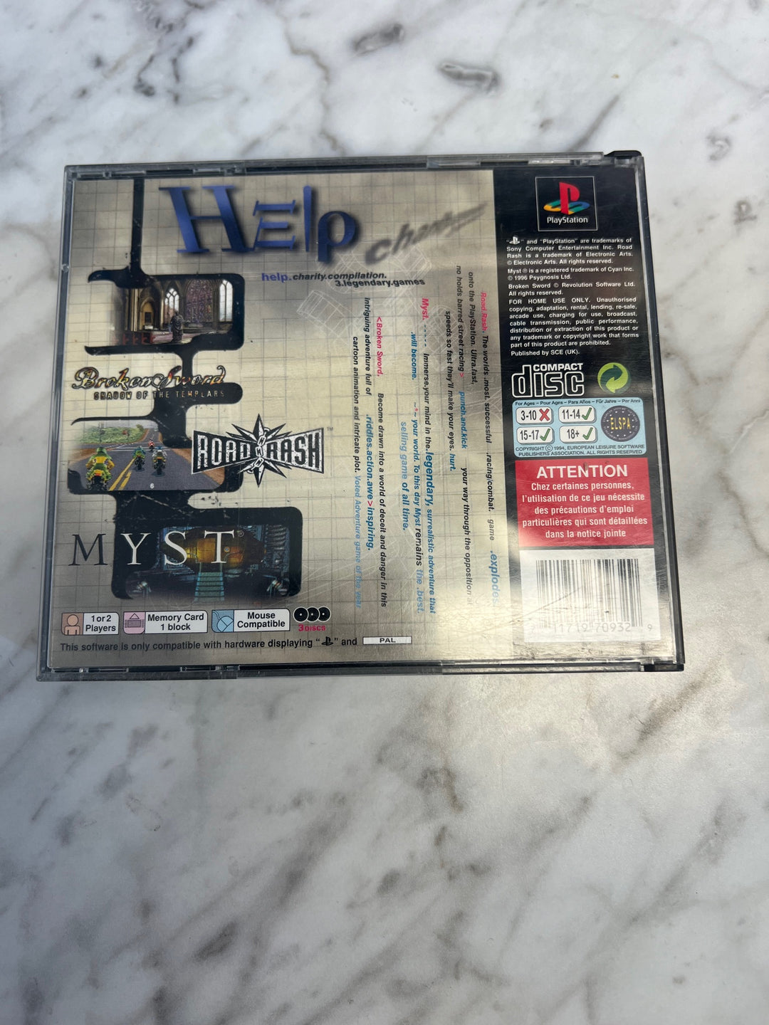Help Charity Compilation for PS1 Playstation PAL Version DX7224