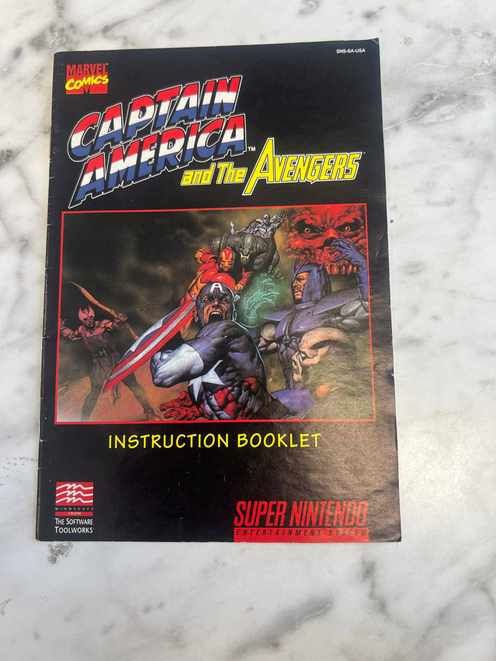 Captain America and the Avengers SNES Super Nintendo Manual ONLY M4925