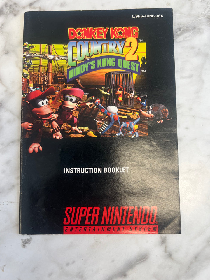Donkey Kong Country 2 Diddy's Kong Quest SNES Super Nintendo Manual ONLY M4925