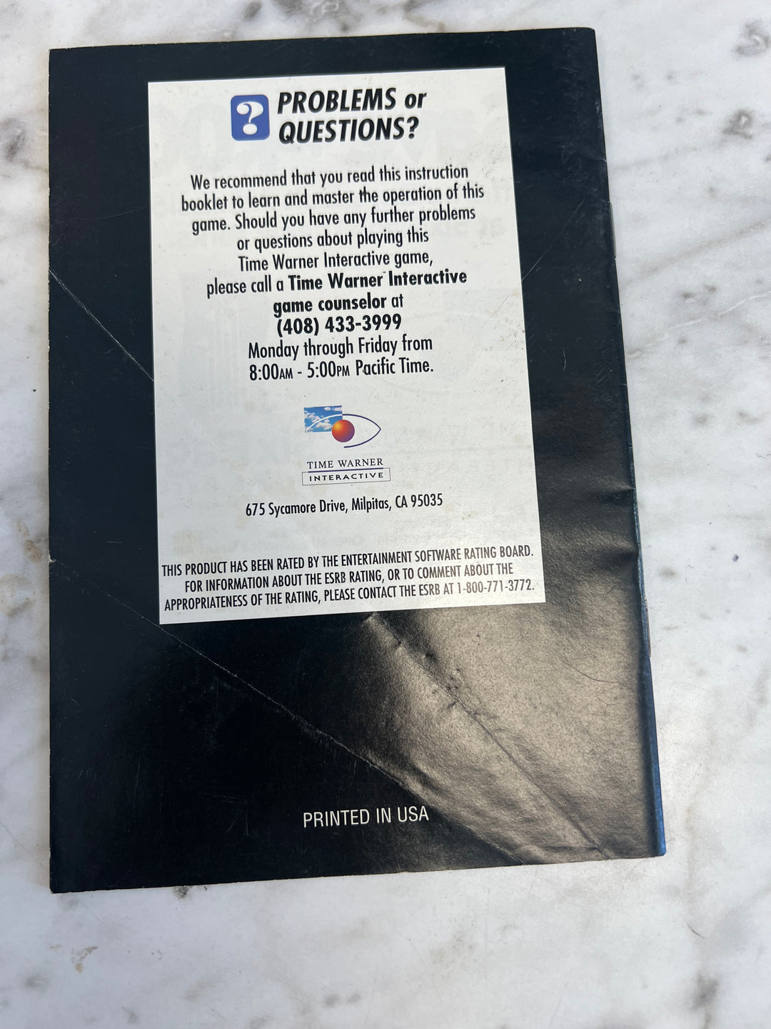 Primal Rage SNES Super Nintendo Manual ONLY M4925