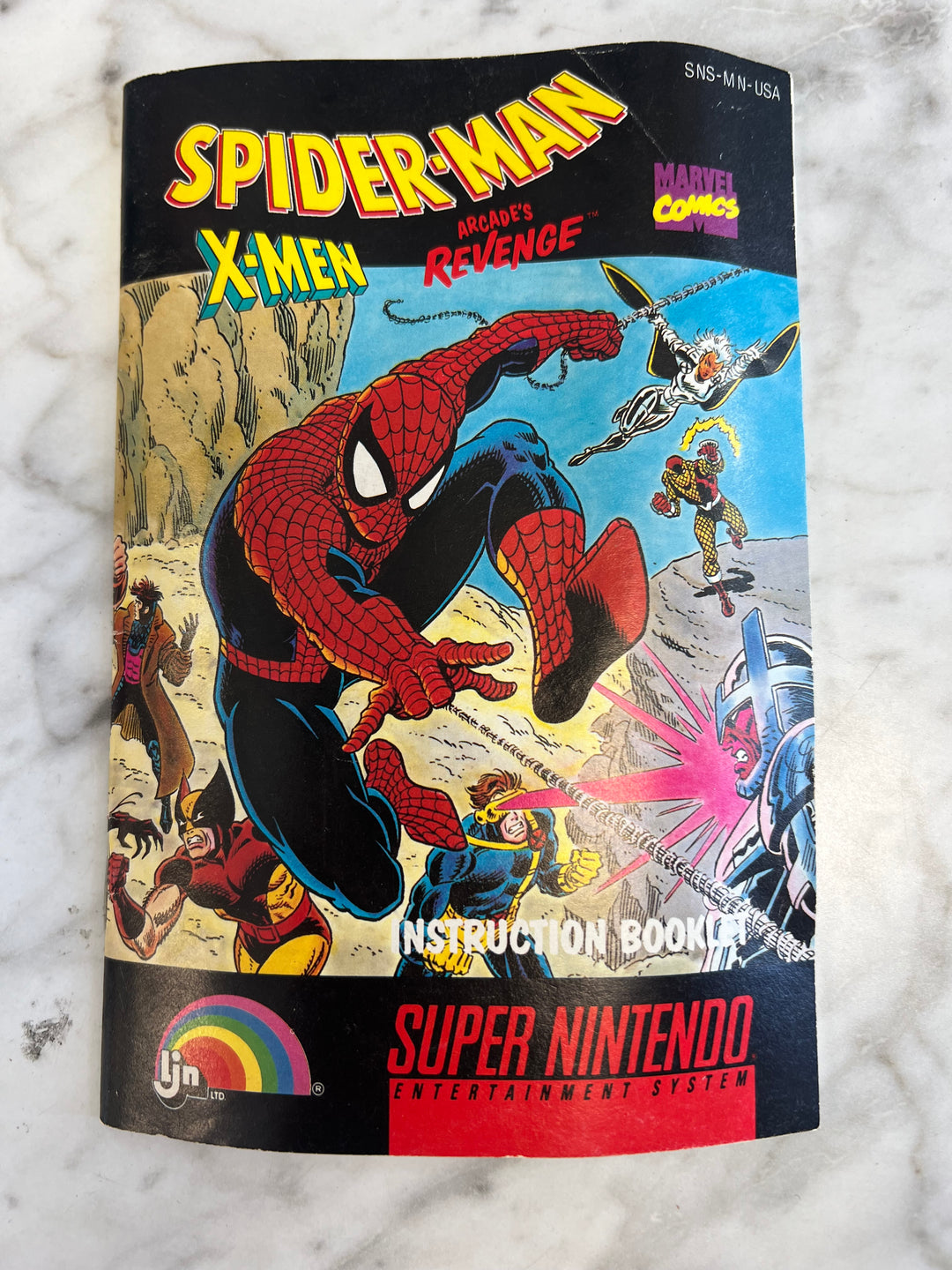 Spider-Man X-Men Arcade's Revenge SNES Super Nintendo Manual ONLY M4925