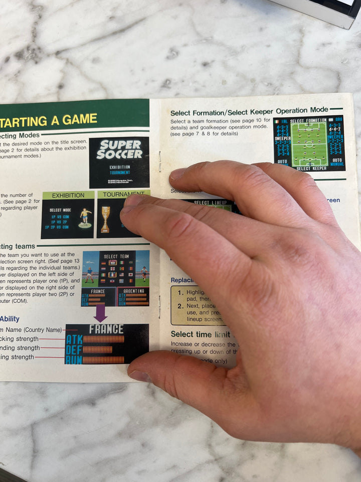 Super Soccer SNES Super Nintendo Manual ONLY M4925