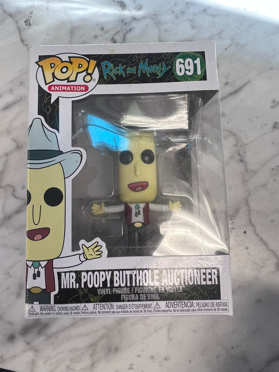 Funko Pop! Mr Poopy Butthole Auctioneer #691 Rick & Morty (Rough Box) FP12326