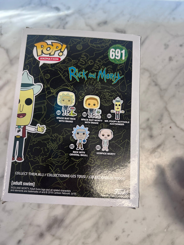 Funko Pop! Mr Poopy Butthole Auctioneer #691 Rick & Morty (Rough Box) FP12326