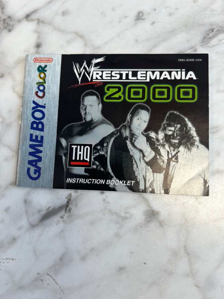 Wrestlemania 2000 Gameboy Color Manual ONLY M4925