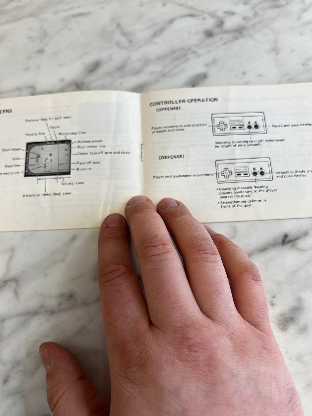 Ice Hockey Nintendo NES Manual ONLY M4925