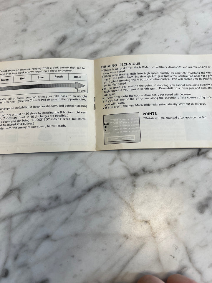 Mach Rider NES Manual ONLY M4925