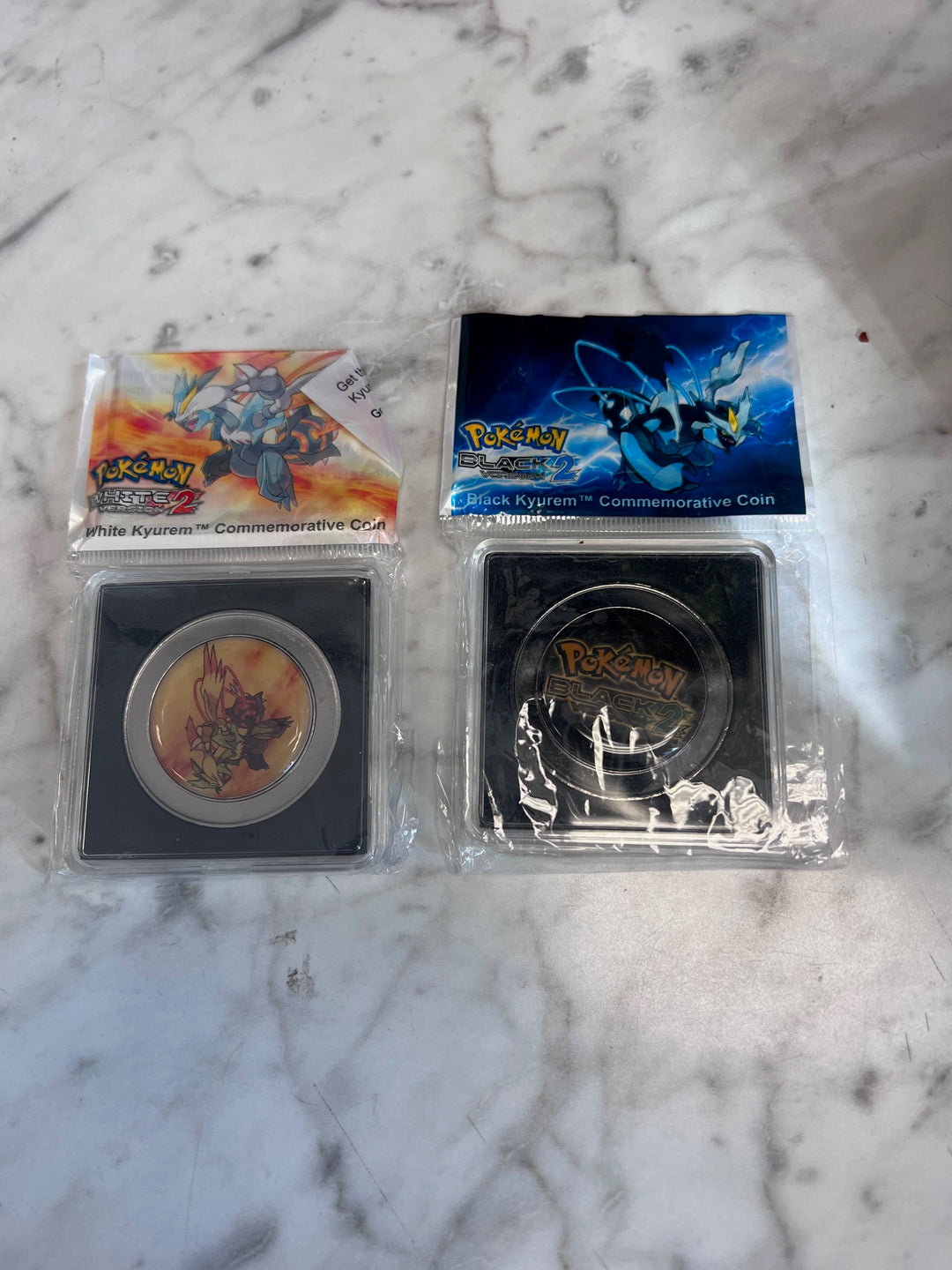 Pokemon Black and White 2 Promotional Coins Black Kyurem White Kyurem Token NA93025