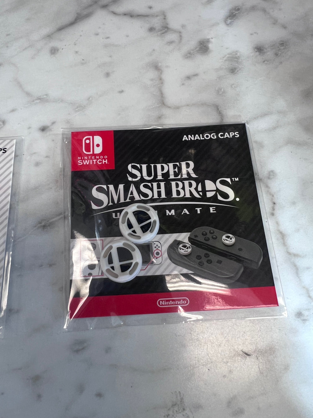 NEW WHITE Super Smash Bros Ultimate Official Analog Caps Nintendo Switch Promo NA93025