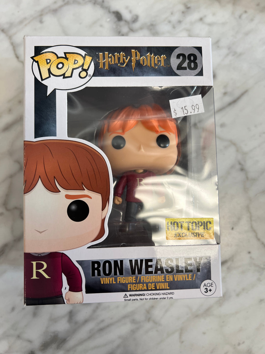 Funko Pop! Ron Weasley #28 Christmas Sweater Harry Potter Hot Topic Exclusive FP121824