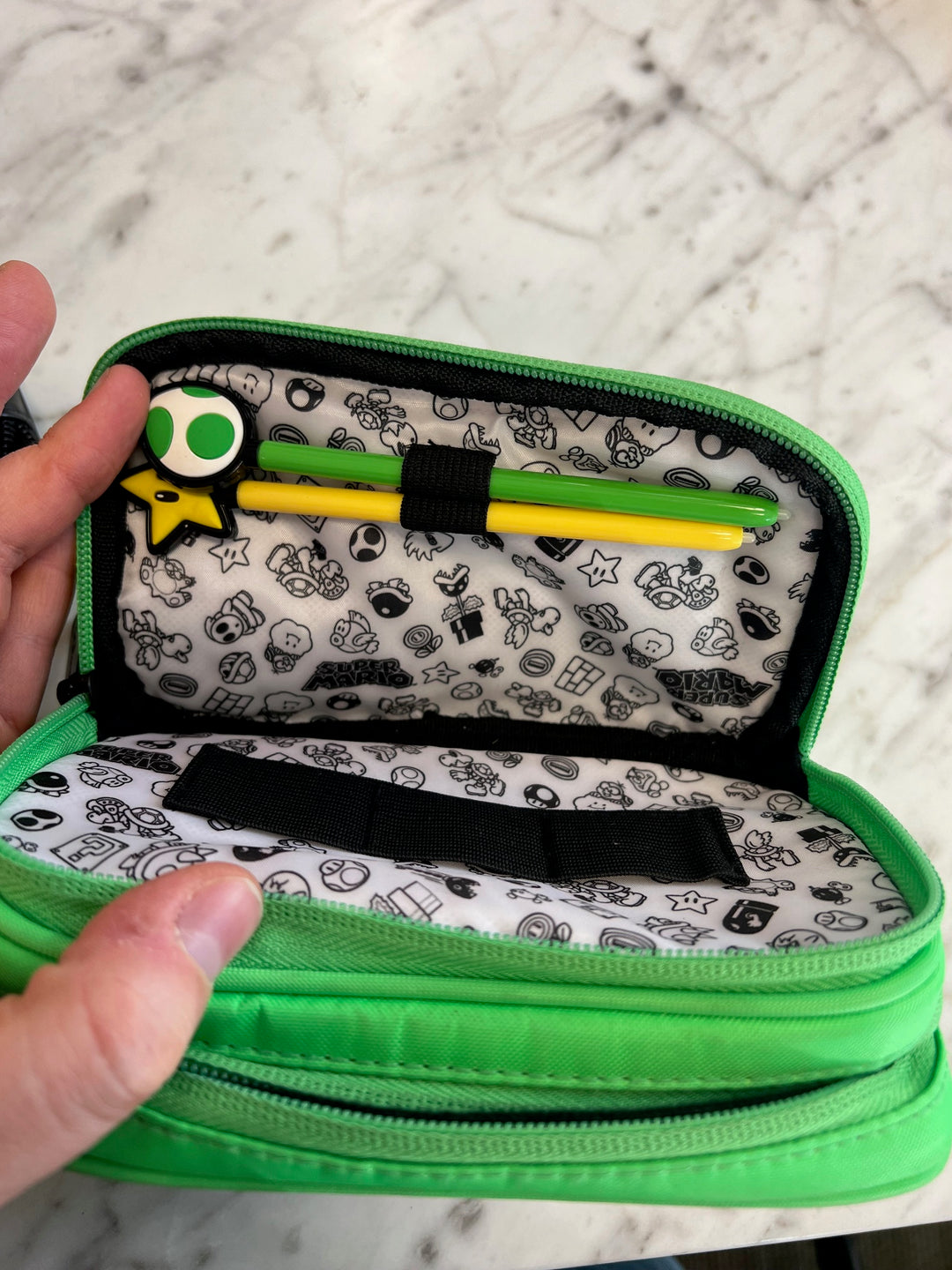 Nintendo DS Handheld System Green YOSHI Carrying Storage Travel Case w/ 2 stylus A41025