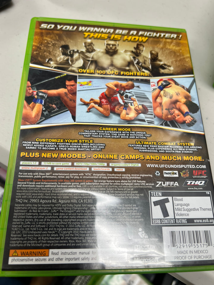 UFC 2010 for Microsoft Xbox 360 in case. Tested and working.     DO61024