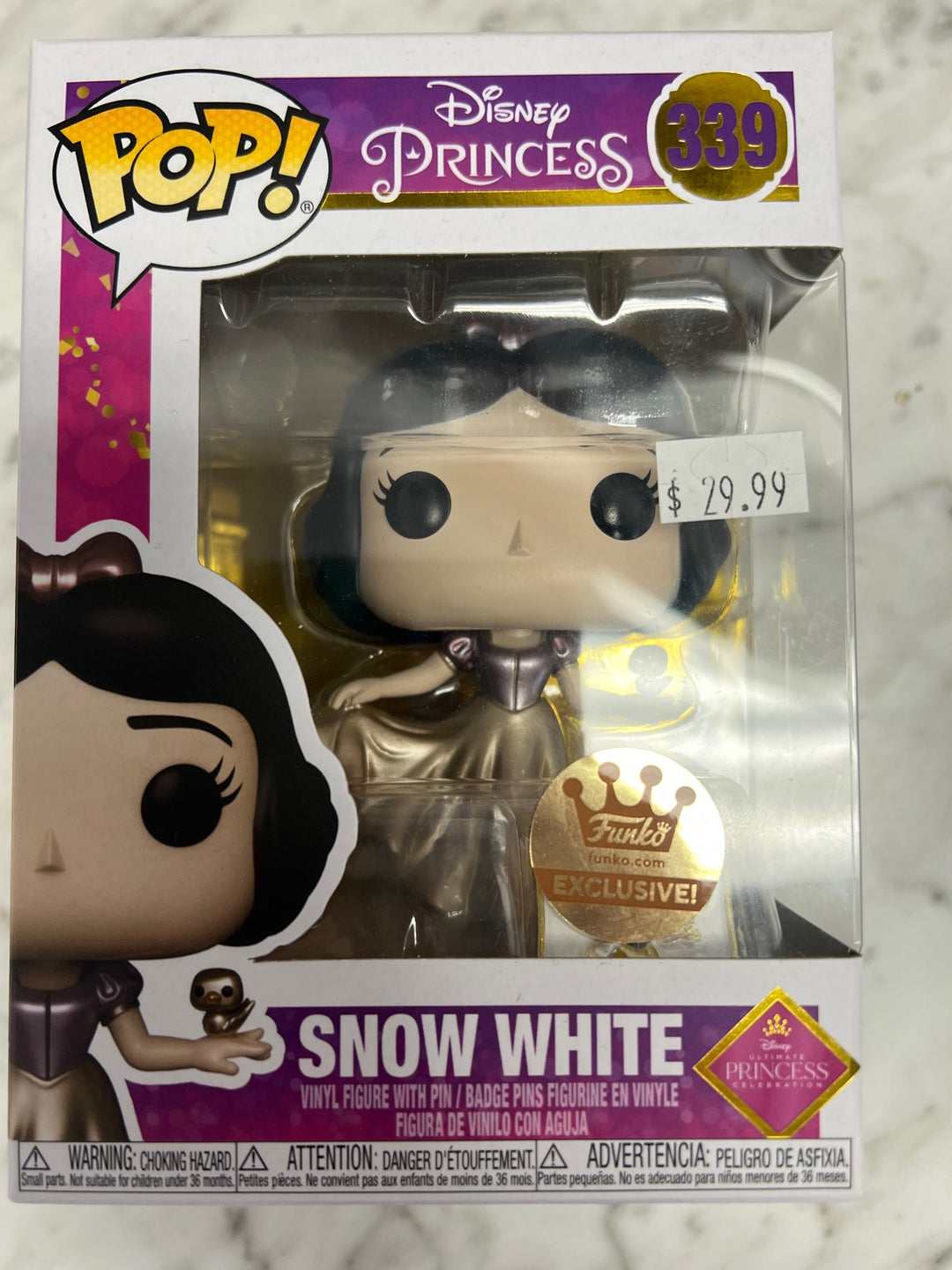 Funko Pop! Disney Princess Snow White Gold with Pin #339 FP121824