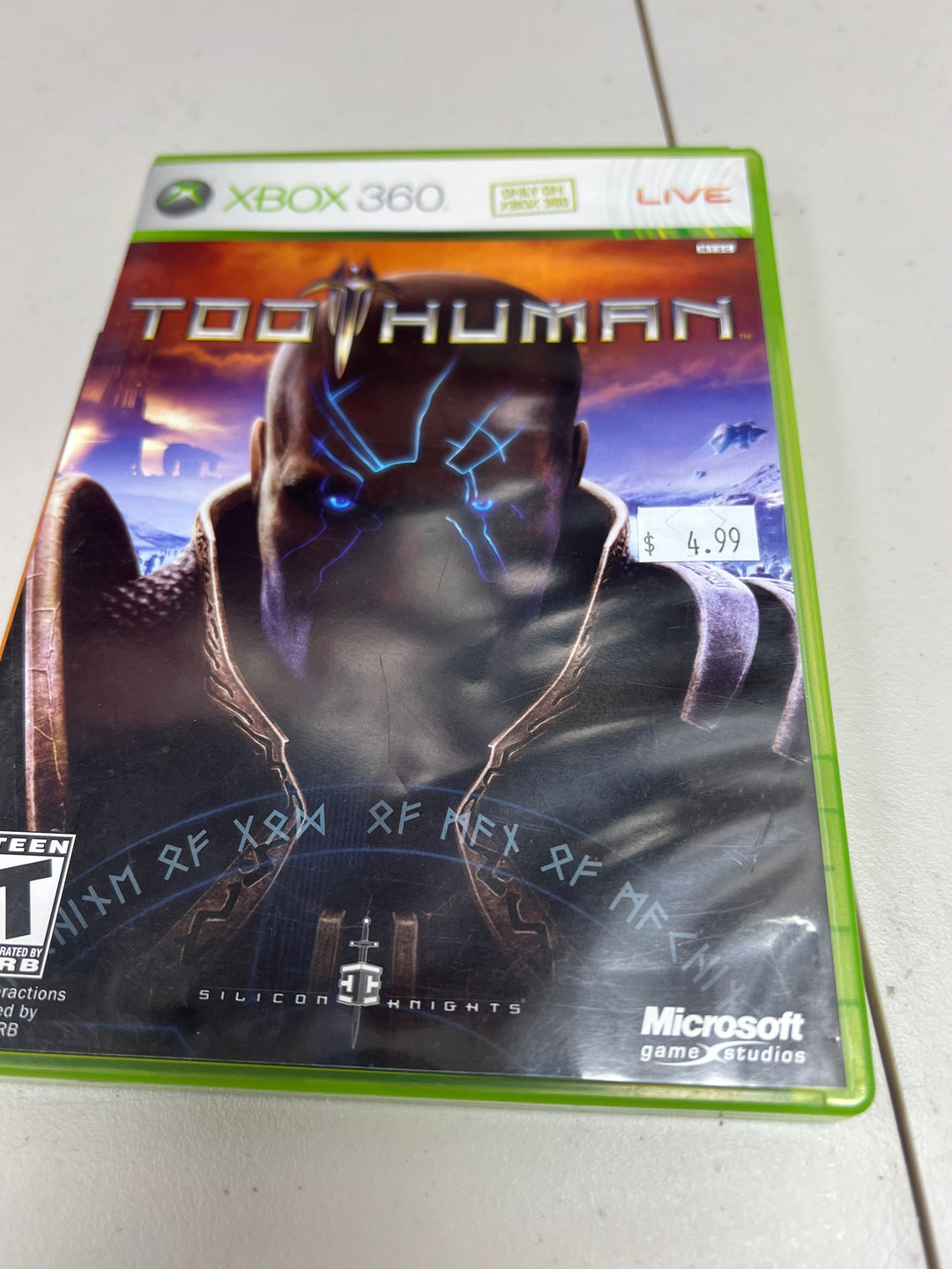 Too Human for Microsoft Xbox 360 in case. Tested and working.     DO61024