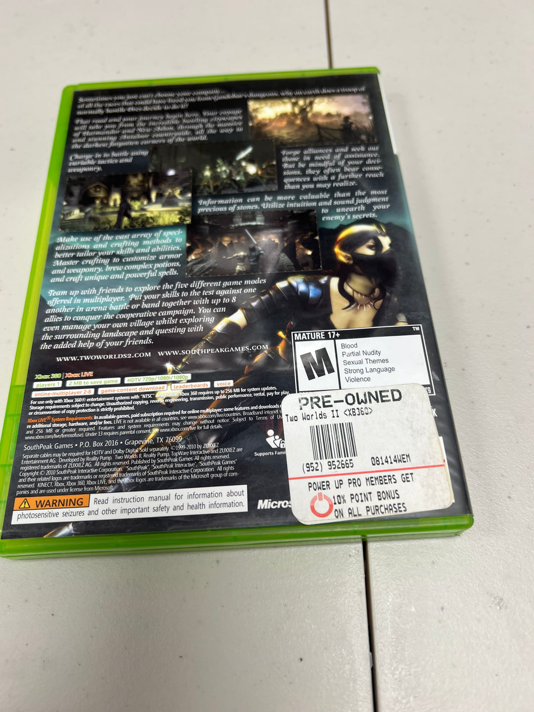 Two Worlds II for Microsoft Xbox 360 in case. Tested and working.     DO61024