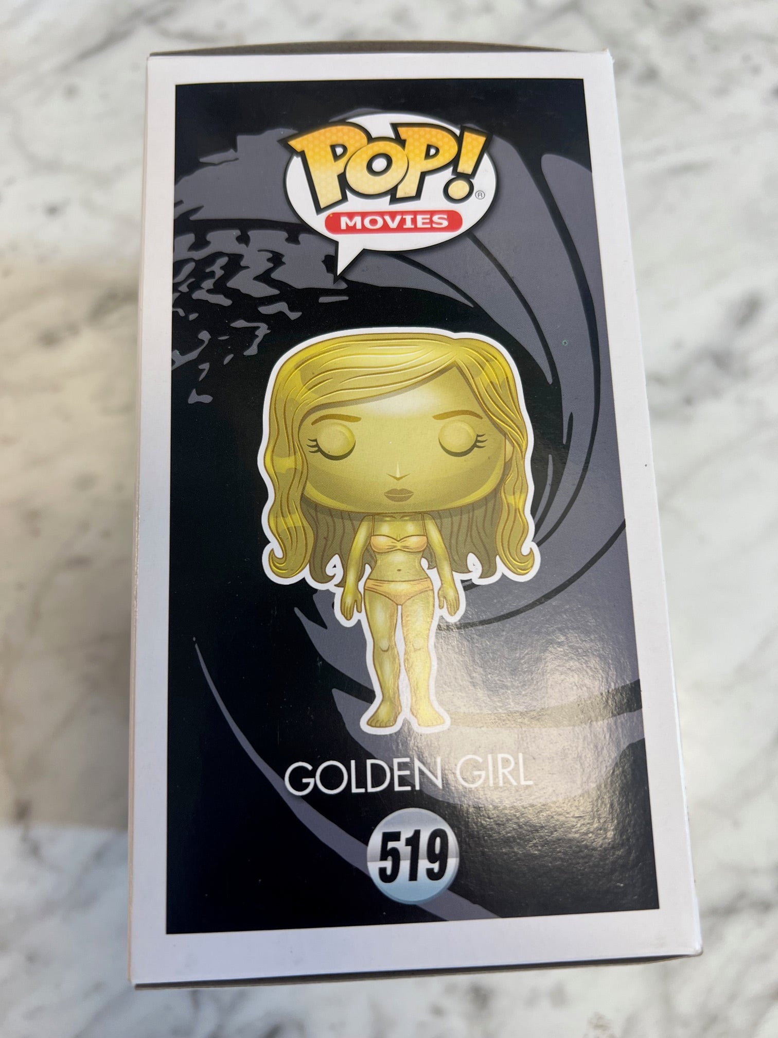 Funko Pop! Golden Girl from 007 Goldfinger #519 Sun faded box