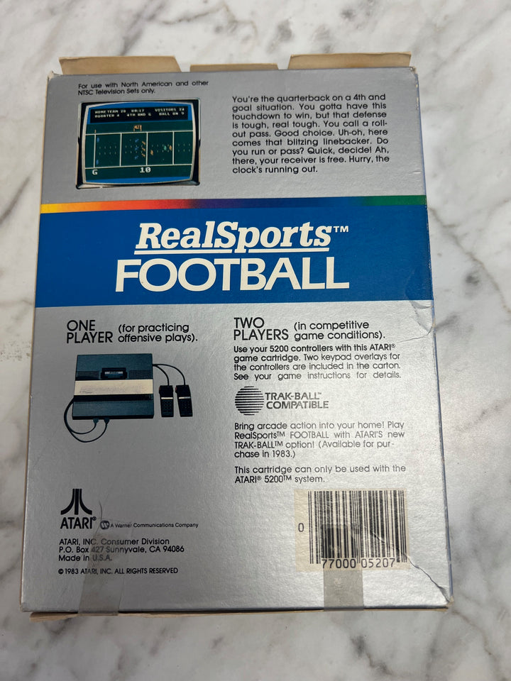 Real Sports Football for Atari 5200 With box and manual Untested DU7324