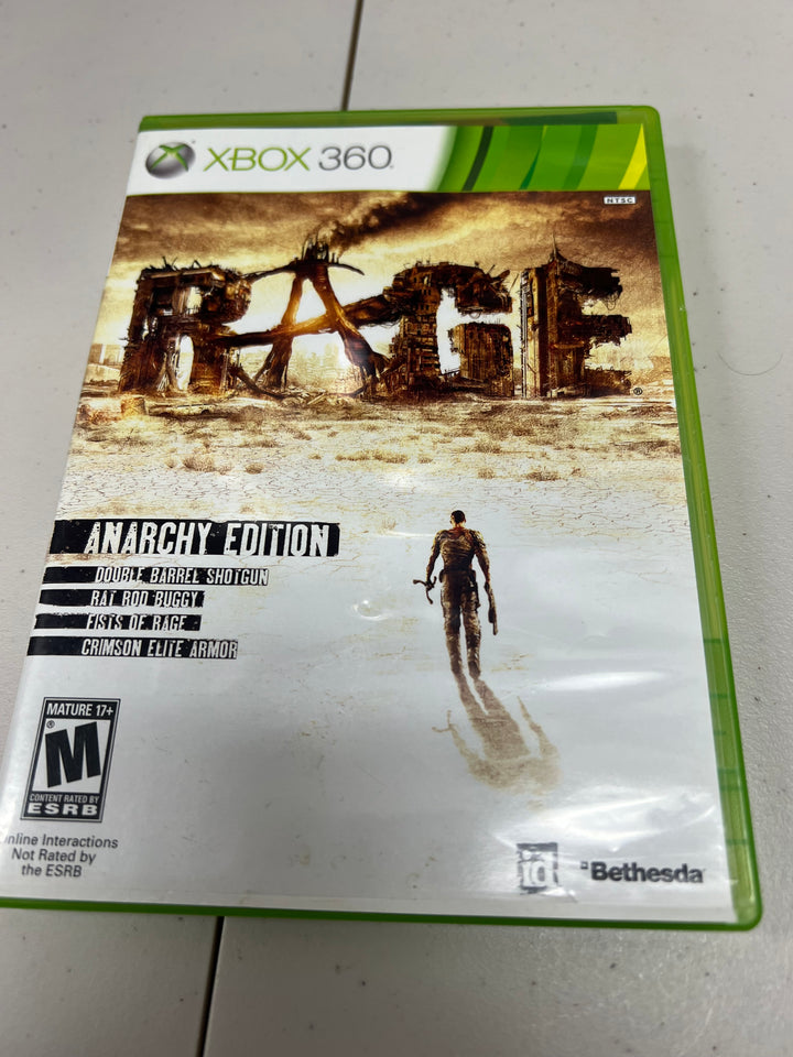 Rage for Microsoft Xbox 360 in case. Tested and working.     DO61024