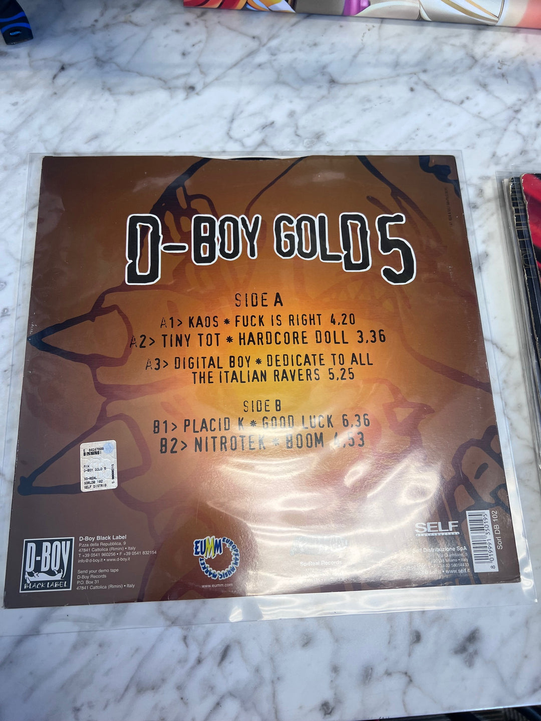 D-Boy Gold 5 Black Label (Hardcore) (VG+) Condition Vinyl Record VR10225
