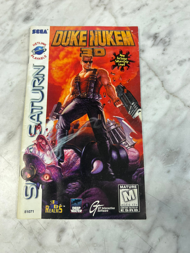 Duke Nukem 3D Sega Saturn MANUAL ONLY MO12726