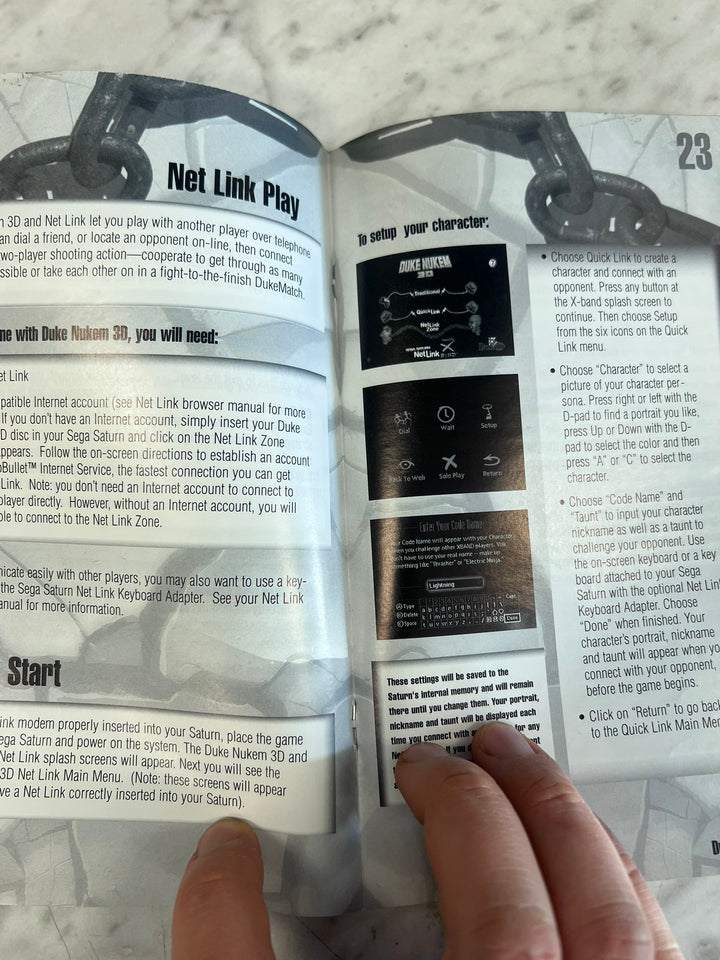 Duke Nukem 3D Sega Saturn MANUAL ONLY MO12726