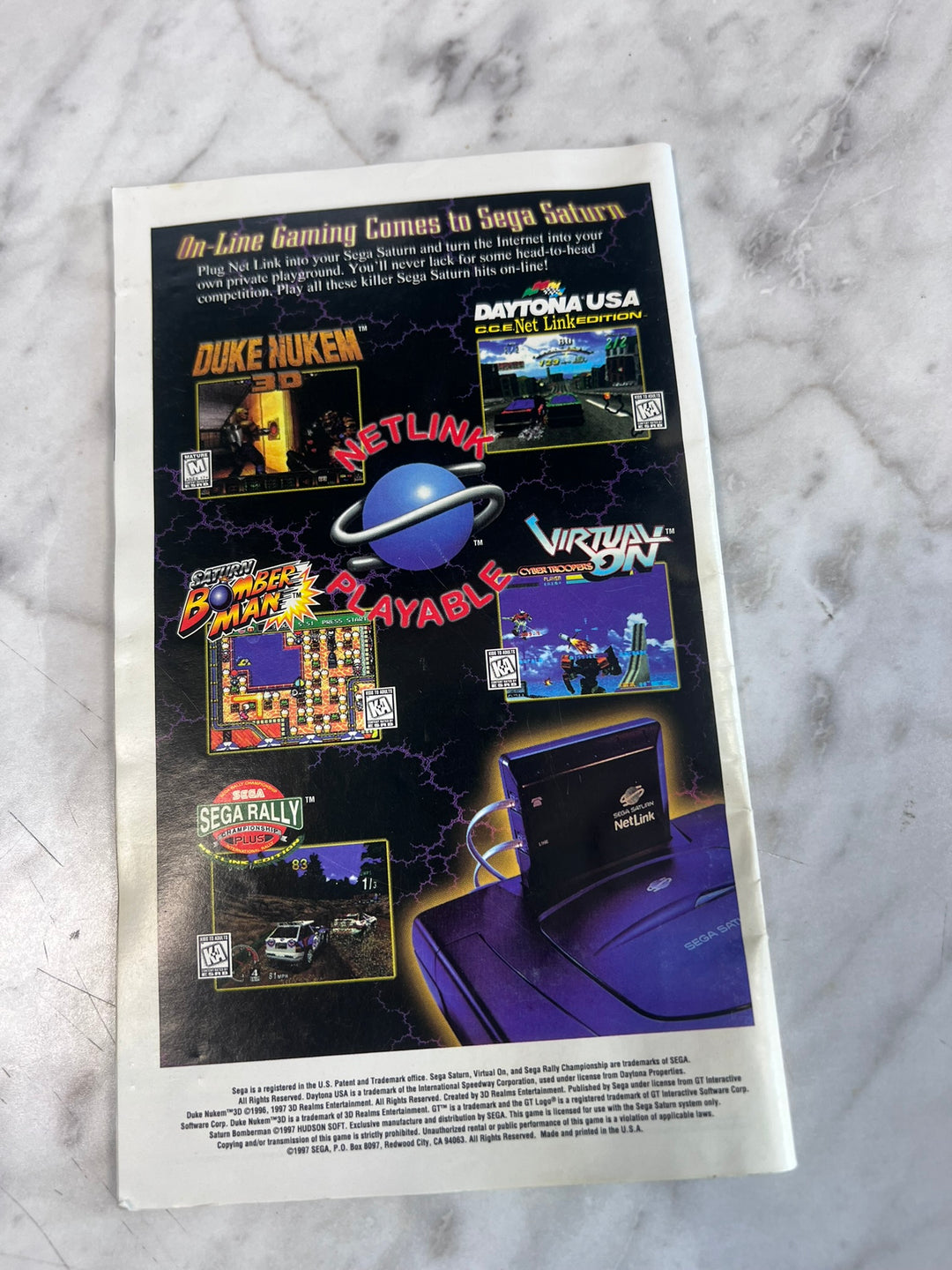 Duke Nukem 3D Sega Saturn MANUAL ONLY MO12726