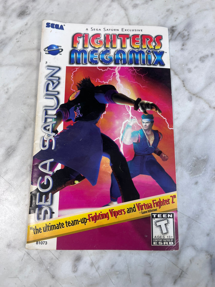 Fighters Megamix Sega Saturn MANUAL ONLY Water damaged? MO12726