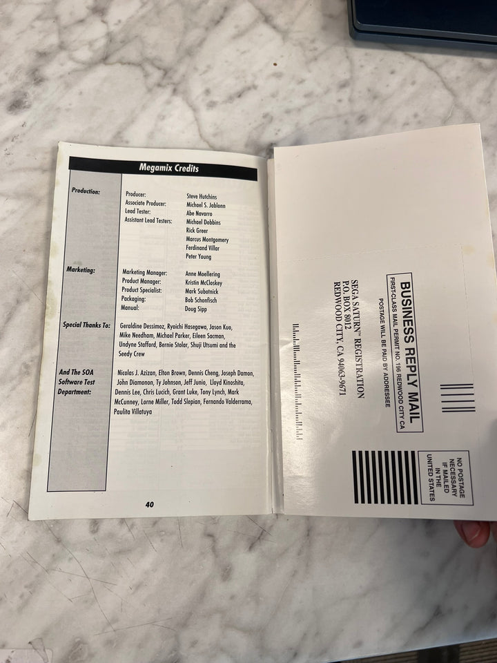 Fighters Megamix Sega Saturn MANUAL ONLY Water damaged? MO12726